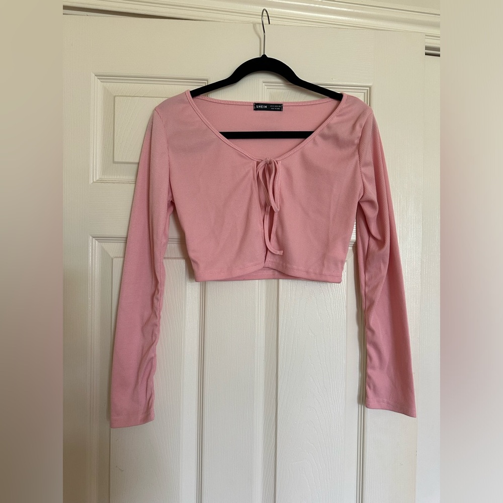 SHEIN- long sleeves pink cardigan size M/6